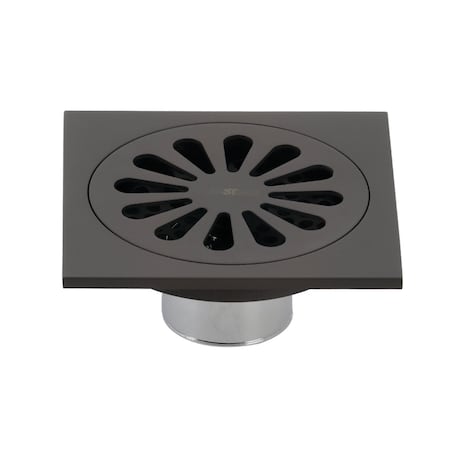 Kingston Brass BSF4161ORB Watercourse Sunburst 4" Square Grid Shower Drain, Bronze BSF4161ORB